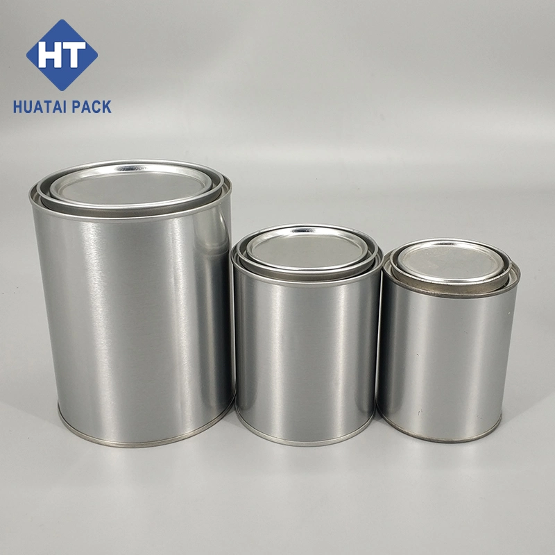 Empty Pint Metal Can Unlined for Solvent Based Paint Packaging Custom Lithograph Acceptable